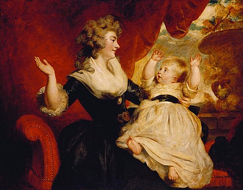 Georgiana, Duchess of Devonshire, with her daughter Georgiana, later Countess of Carlisle, 1807, William Etty