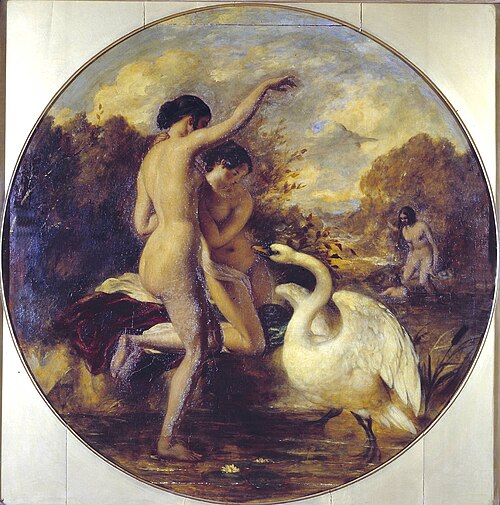 Female Bathers Surprised by a Swan. Verso: Terpsichore (?) with Putti, 1841, William Etty
