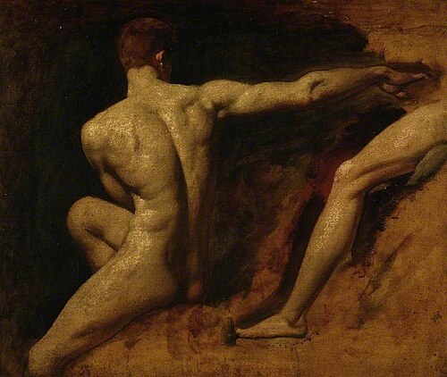 Two male nude studies, 1819, William Etty