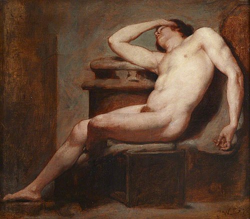 Academic Study of a Reclining Male Nude Asleep, , William Etty