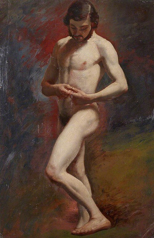 Academic Study of a Male Nude Standing, 1828, William Etty