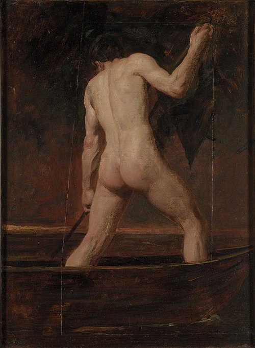 Back View of a Standing Male Nude in a Boat, 1819, William Etty