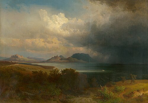 Storm over Lake Balaton, 1851, Sándor Brodszky