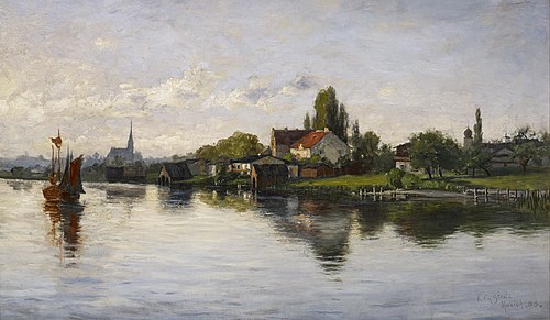 Village of Schliersee, Highlands, 1883, Theodore Clement Steele