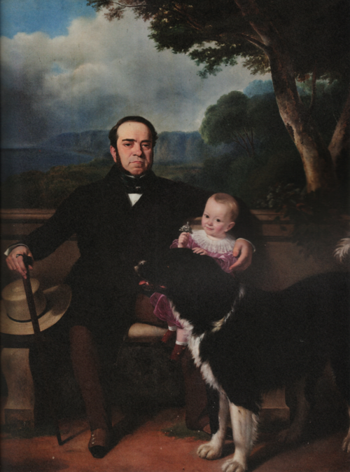 Retrato de José Máximo Coelho Falcão e criança, 1842, Auguste Roquemont