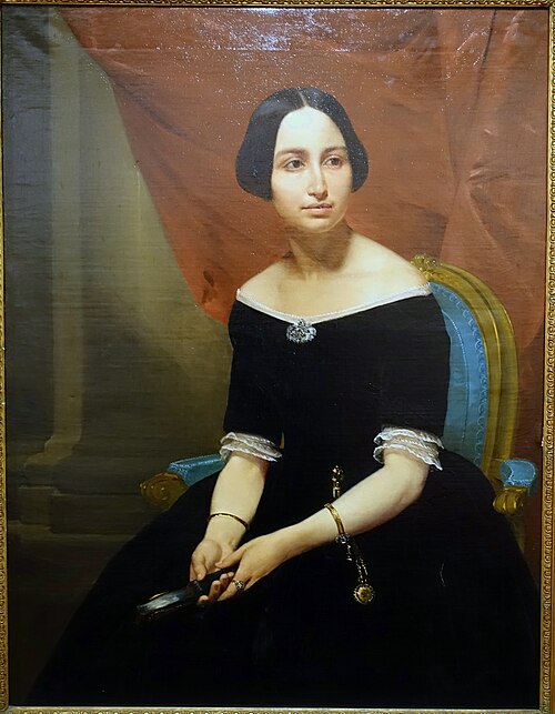 Retrato de Carolina Rosa Ribeiro de Faria, Baronesa do Seixo, 1845, Auguste Roquemont
