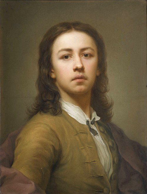 Self-portrait in a red mantle, 1744, Anton Raphael Mengs