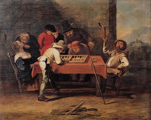 Men Playing Tric-Trac, 1640, Augustinus Stom