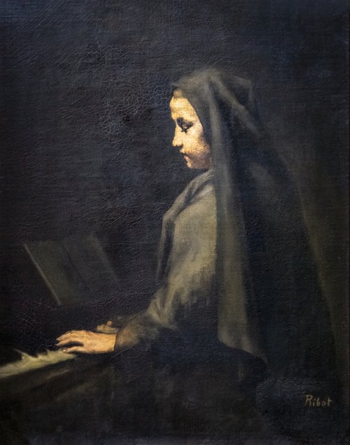 Femme au piano, , Augustin Théodule Ribot
