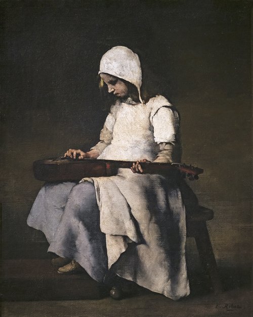 La jeune fille à la guitare, , Augustin Théodule Ribot