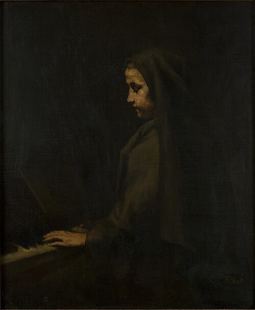 A Woman at the Piano, , Augustin Théodule Ribot