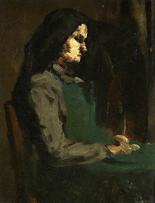 Woman with a Green Apron, , Augustin Théodule Ribot