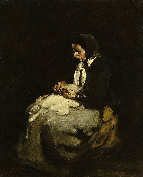 Femme cousant, 1850, Augustin Théodule Ribot