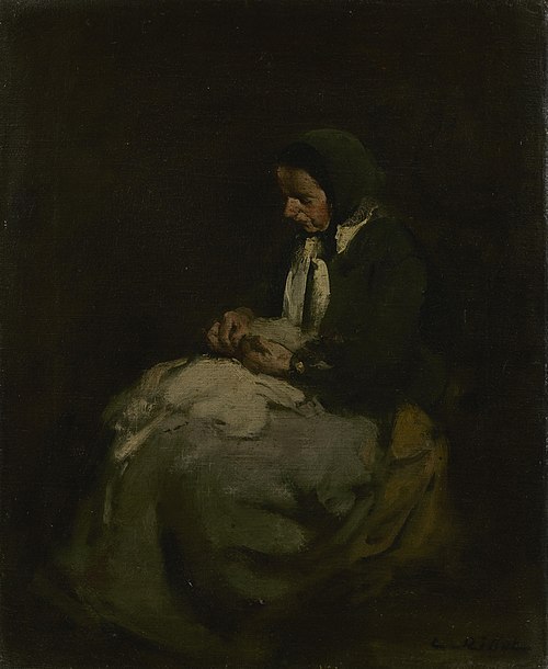 Woman Sewing, , Augustin Théodule Ribot