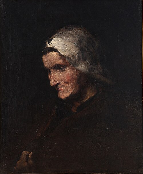 Cabeza de anciana, 1850, Augustin Théodule Ribot