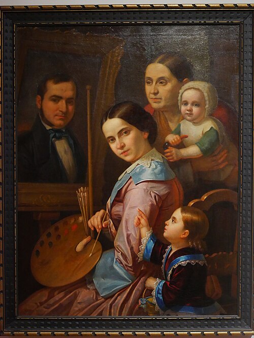 Autorretrato con familia, 1865, Guadalupe Carpio