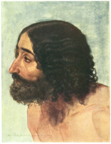 Male head. Study for a painting, 1850, Alexandre Ivanov