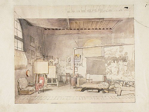L'Atelier d'Alexander Ivanov à Rome, 1830, Alexandre Ivanov