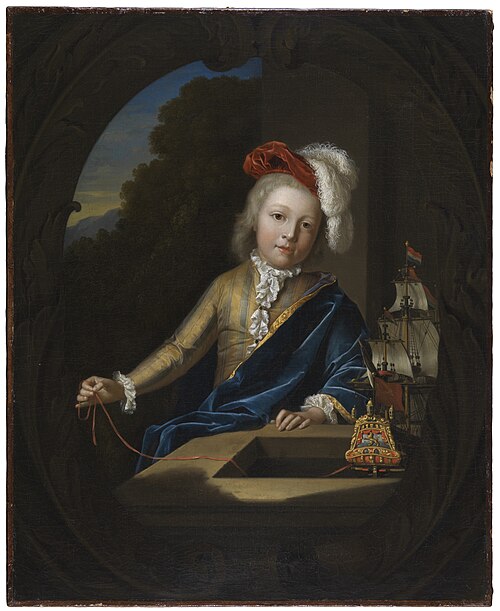 Portrait of a Boy with a Miniature Three-Master, 1696, Pieter van der Werff