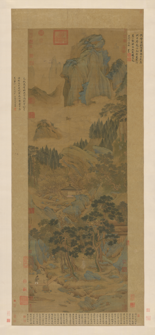 仇英桃村草堂图轴, 1550, Qiu Ying