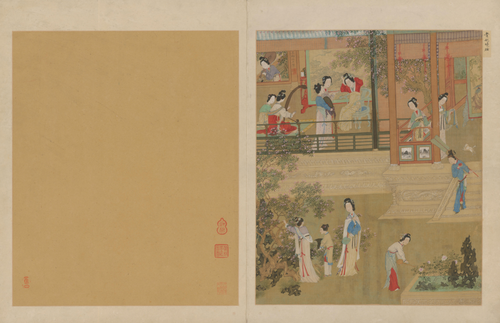 仇英人物故事册·贵妃晓妆, , Qiu Ying