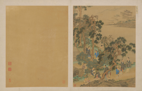 仇英人物故事册·松林六逸, , Qiu Ying