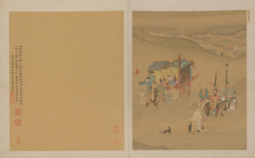 仇英人物故事册·明妃出塞, , Qiu Ying