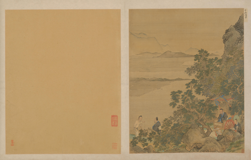 仇英人物故事册·子路问津, , Qiu Ying