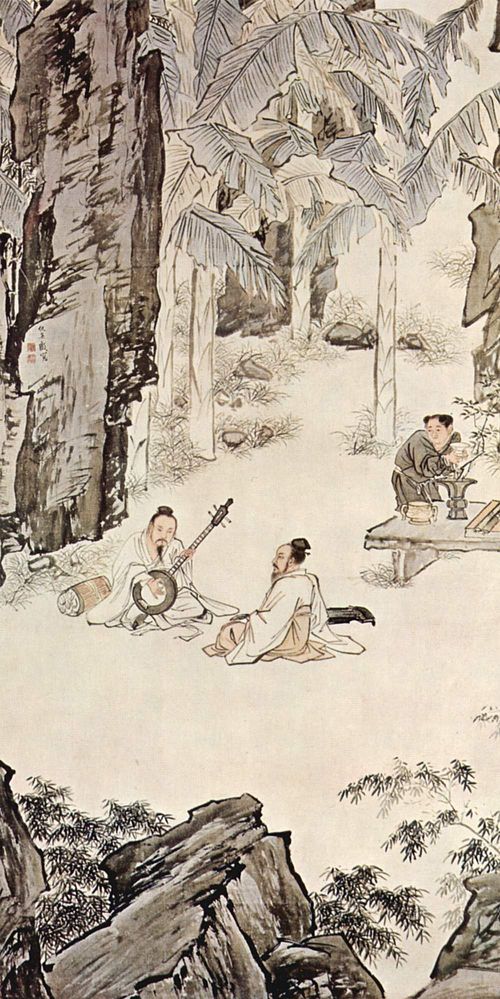 Whiling Away Summer in the Shade of Plantain, 1550, Qiu Ying