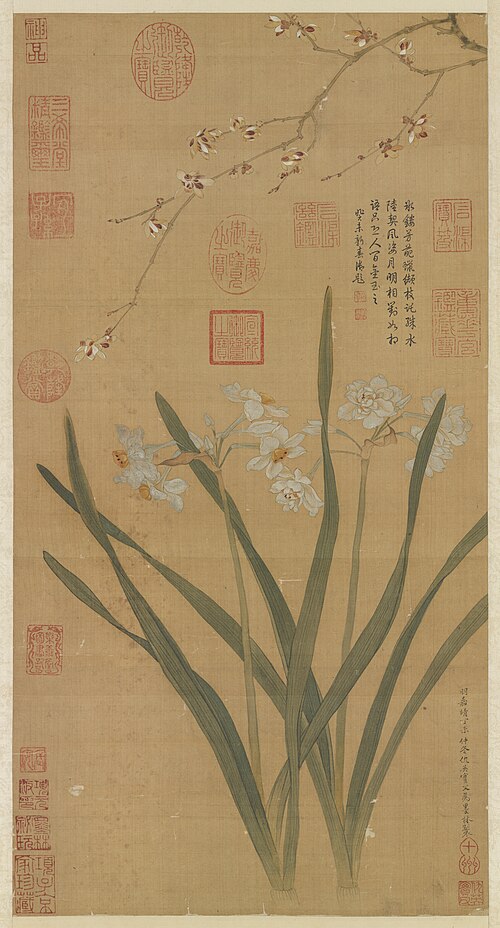 Narcissi and Chimonanthus, 1547, Qiu Ying