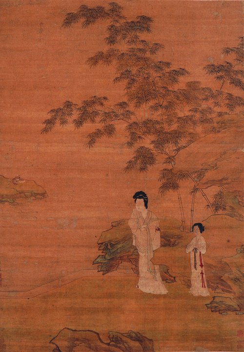 明  仇英  修竹仕女图轴, , Qiu Ying
