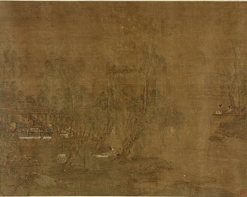 Landscape with Pavilion and Willows, , Qiu Ying