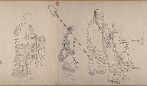 The Sixteen Luohans, 1549, Qiu Ying