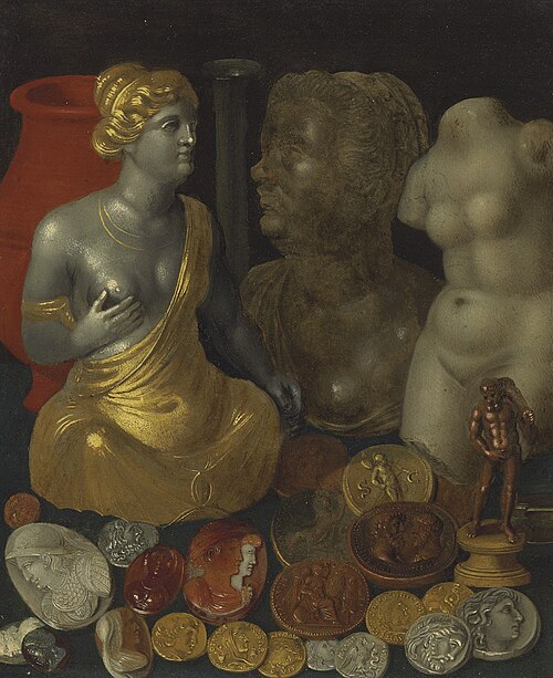 A collection of ancient objects, 1650, Hendrik van der Borcht the elder