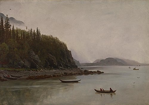 Indians Fishing, , Albert Bierstadt