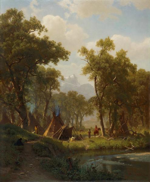 Indian Encampment, Shoshone Village, 1860, Albert Bierstadt