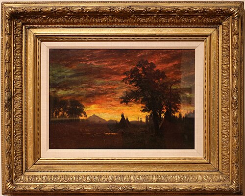 Indian encampement at sundown, 1872, Albert Bierstadt