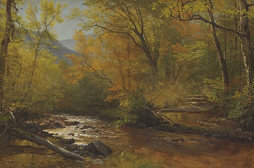 Brook in Woods, , Albert Bierstadt