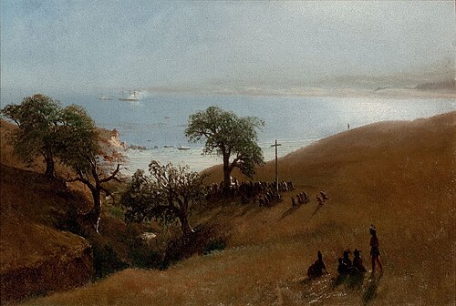 Monterey, California (Study for Entrance into Monterey), 1876, Albert Bierstadt