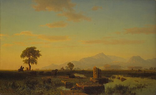Ruines de Paestum, 1858, Albert Bierstadt