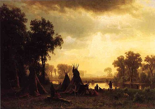 An Indian Encampment, 1861, Albert Bierstadt