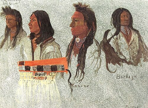 Four indians, sketch, , Albert Bierstadt