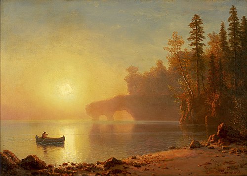 Indian Canoe, 1886, Albert Bierstadt
