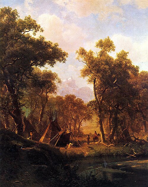 Indian Encampment, Shoshone Village, 1860, Albert Bierstadt
