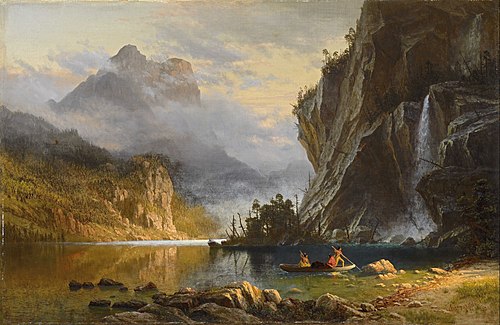 Indians Spear Fishing, 1862, Albert Bierstadt
