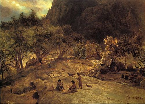 Mariposa Indian Encampment, Yosemite Valley, California, 1872, Albert Bierstadt