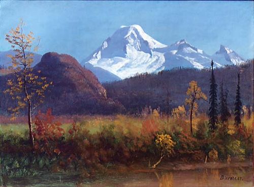 Mount Baker from the Fraser River, 1880, Albert Bierstadt