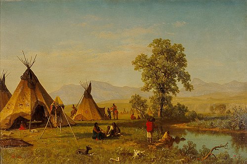 Sioux Village near Fort Laramie, 1859, Albert Bierstadt