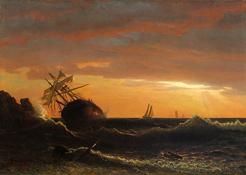 Beached Ship, 1859, Albert Bierstadt