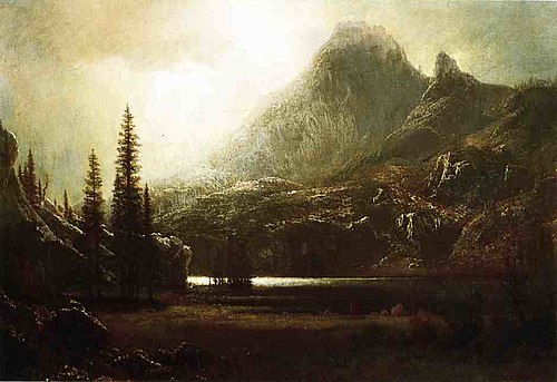 By a Mountain Lake, 1850, Albert Bierstadt